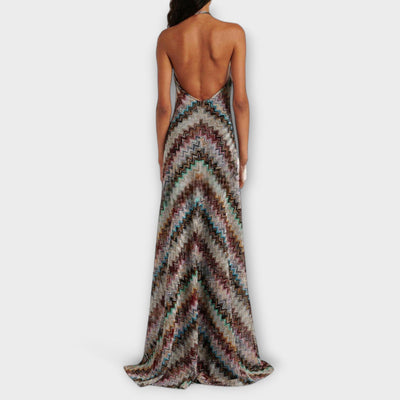 Reese - Jodie Knit Dress with Colorful Herringbone Pattern