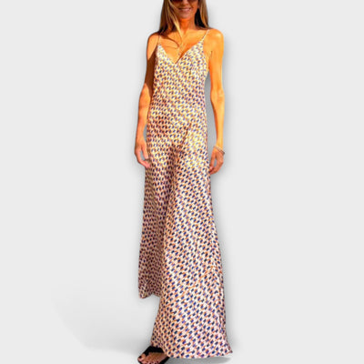 Tove - Stylish Geometric Print Maxi Dress