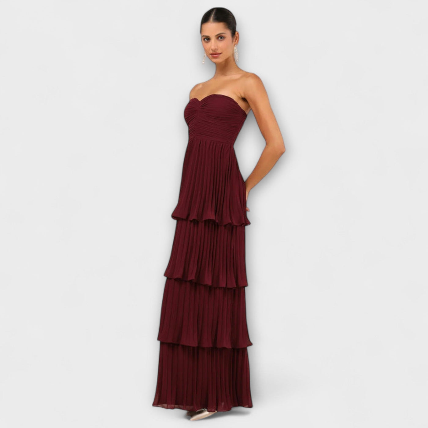 Lorena - Strapless Layered Maxi Dress
