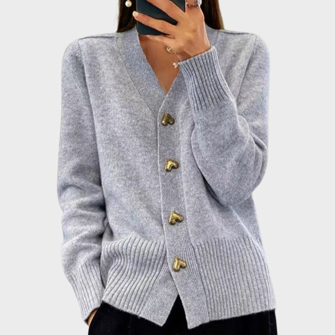 Hayden Chasie | Elegant Heart Button Cardigan