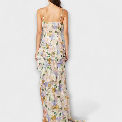 Indie - Ruffled Dress with Strap Print