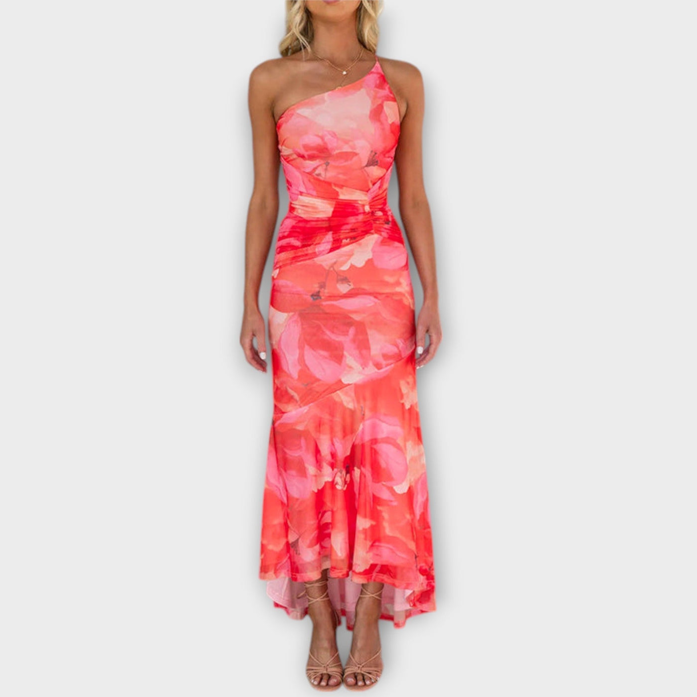 Pia - Maxi Dress with Asymmetrical Ruching