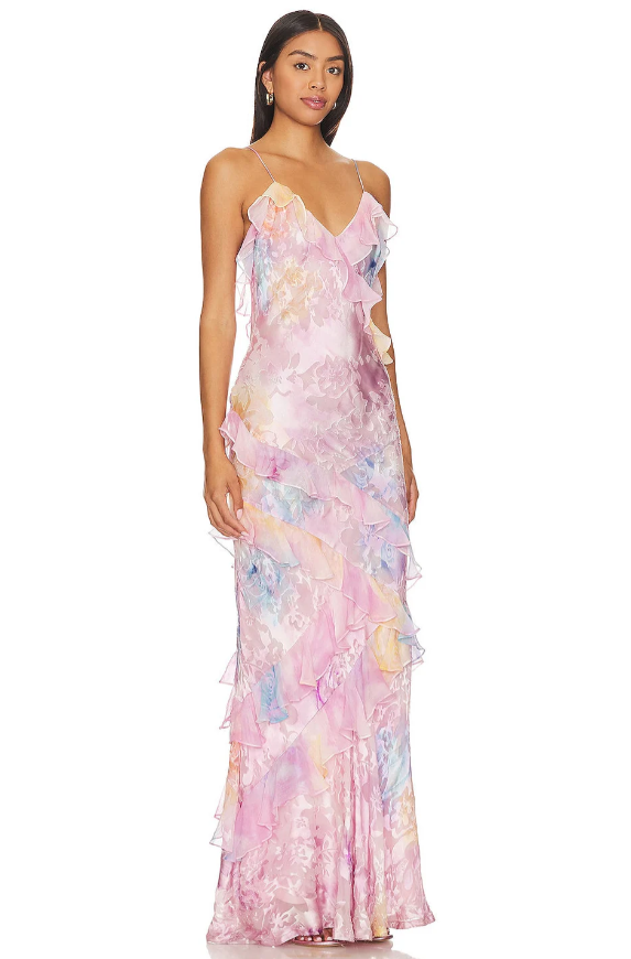 Floral Ruffle Maxi Dress