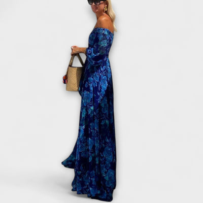Juniper - Floral Off-Shoulder Smocked Maxi Dress for Vacation