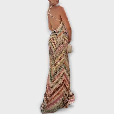 Remi - Missoni Colorful Herringbone Pattern Maxi Dress